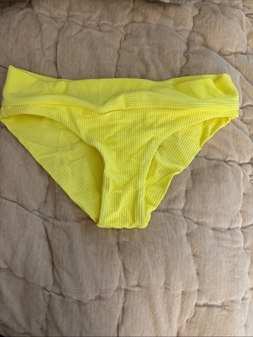 Frankie’s bikinis' Yellow Ribbed Bikini Bottoms